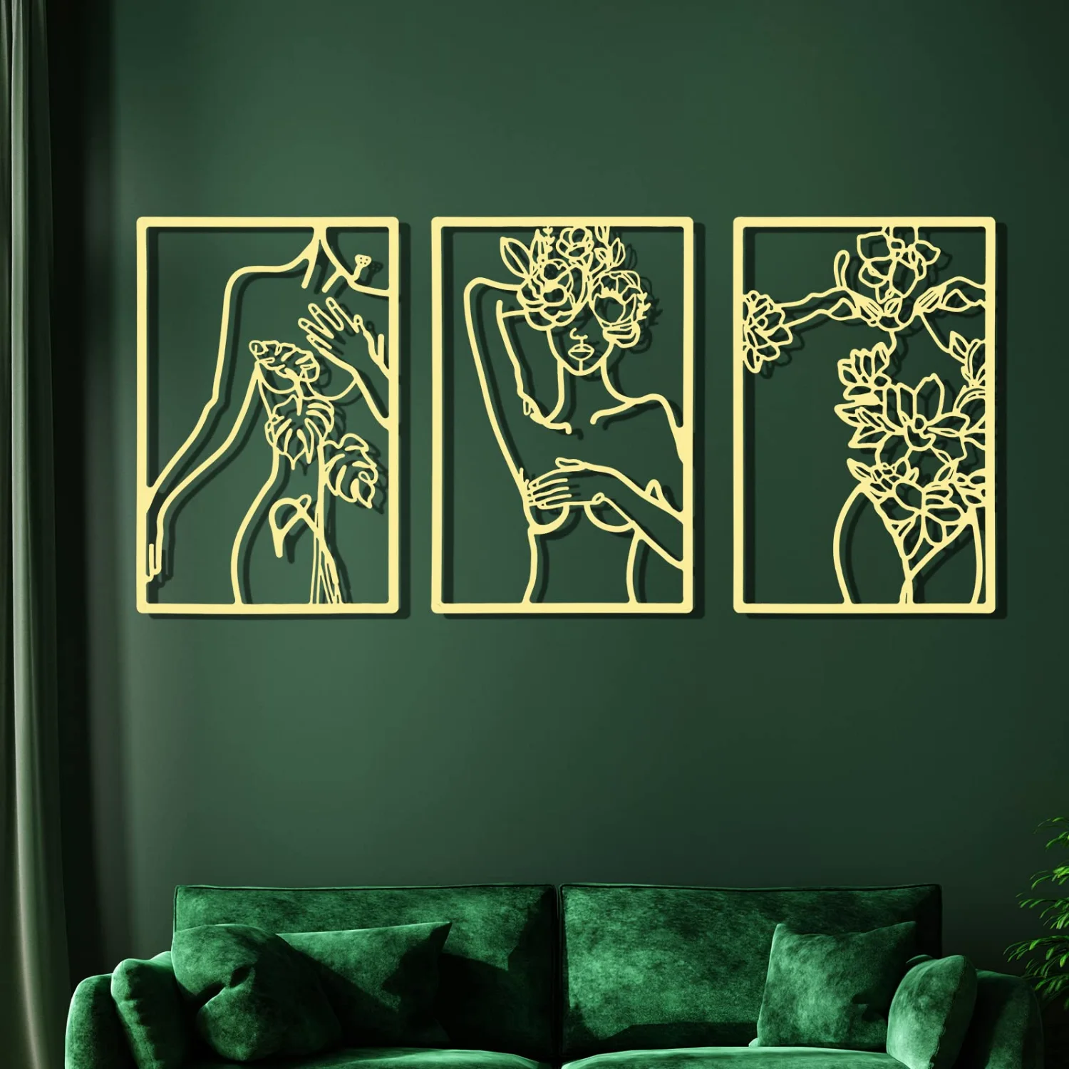 CHENGU Wall art and home decor, 3 pcs, 12.99 x 11.1 inches, Simple