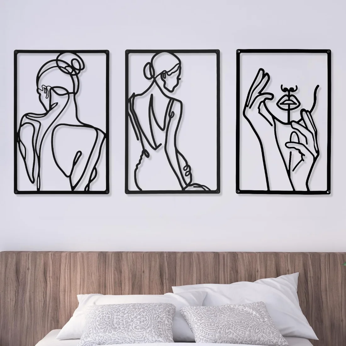 CHENGU Metal minimalist abstract woman wall art, view 2
