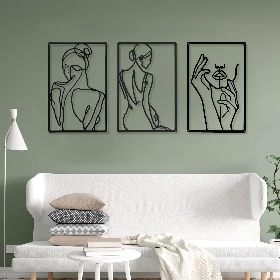 CHENGU Metal minimalist abstract woman wall art, view 3