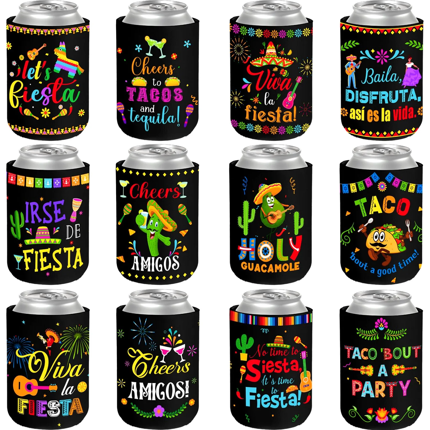 CHENGU Mexican festive can cooler sleeves