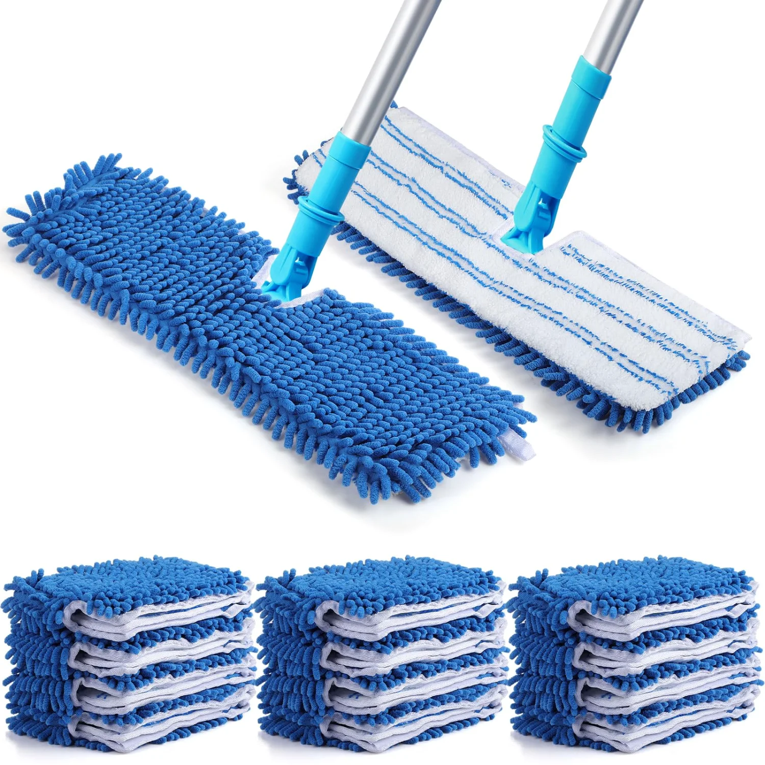 CHENGU Microfiber flip mop refills, 18 x 5.5 inch, 12 pcs