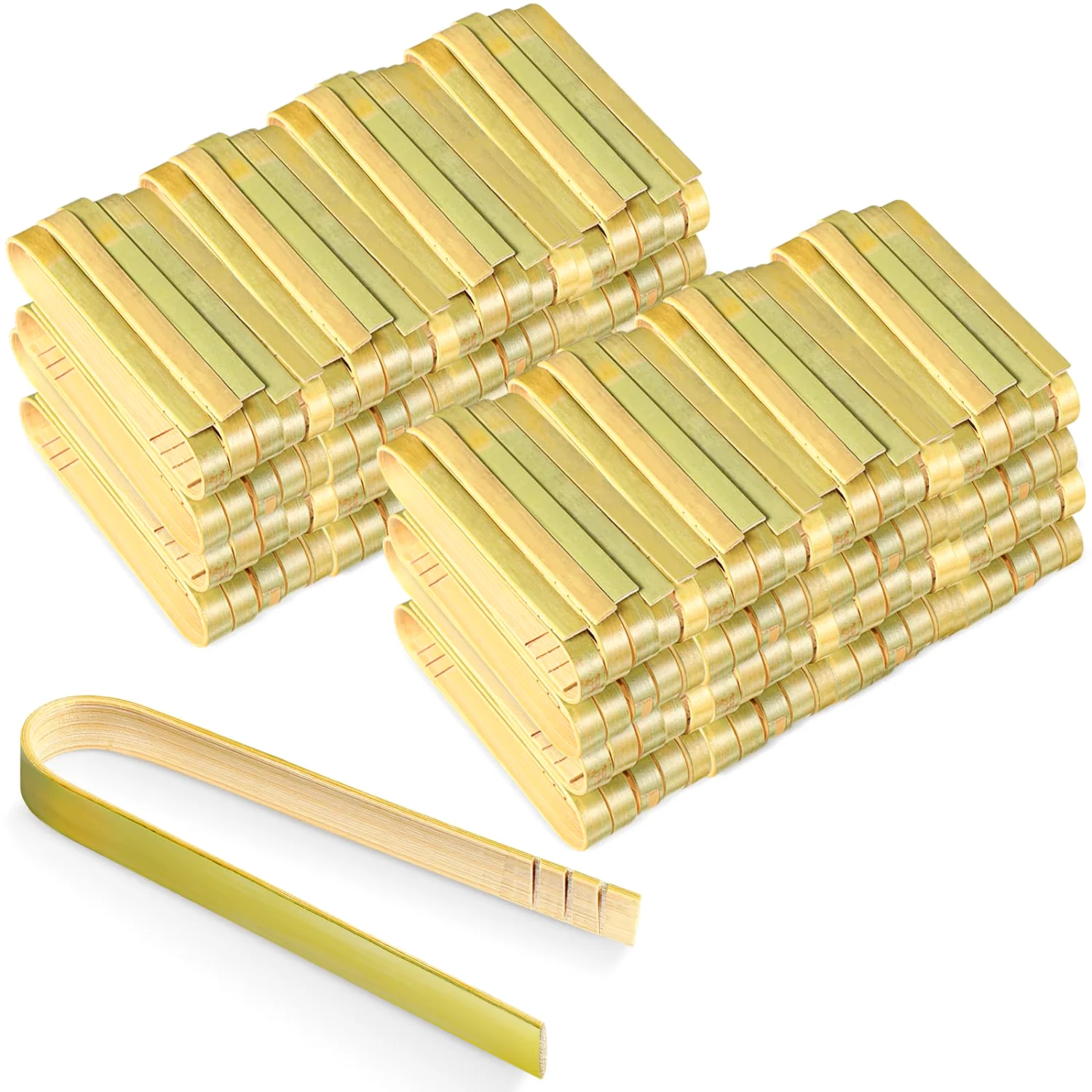 CHENGU Mini bamboo tongs, 4.7 Inch, 240 pcs