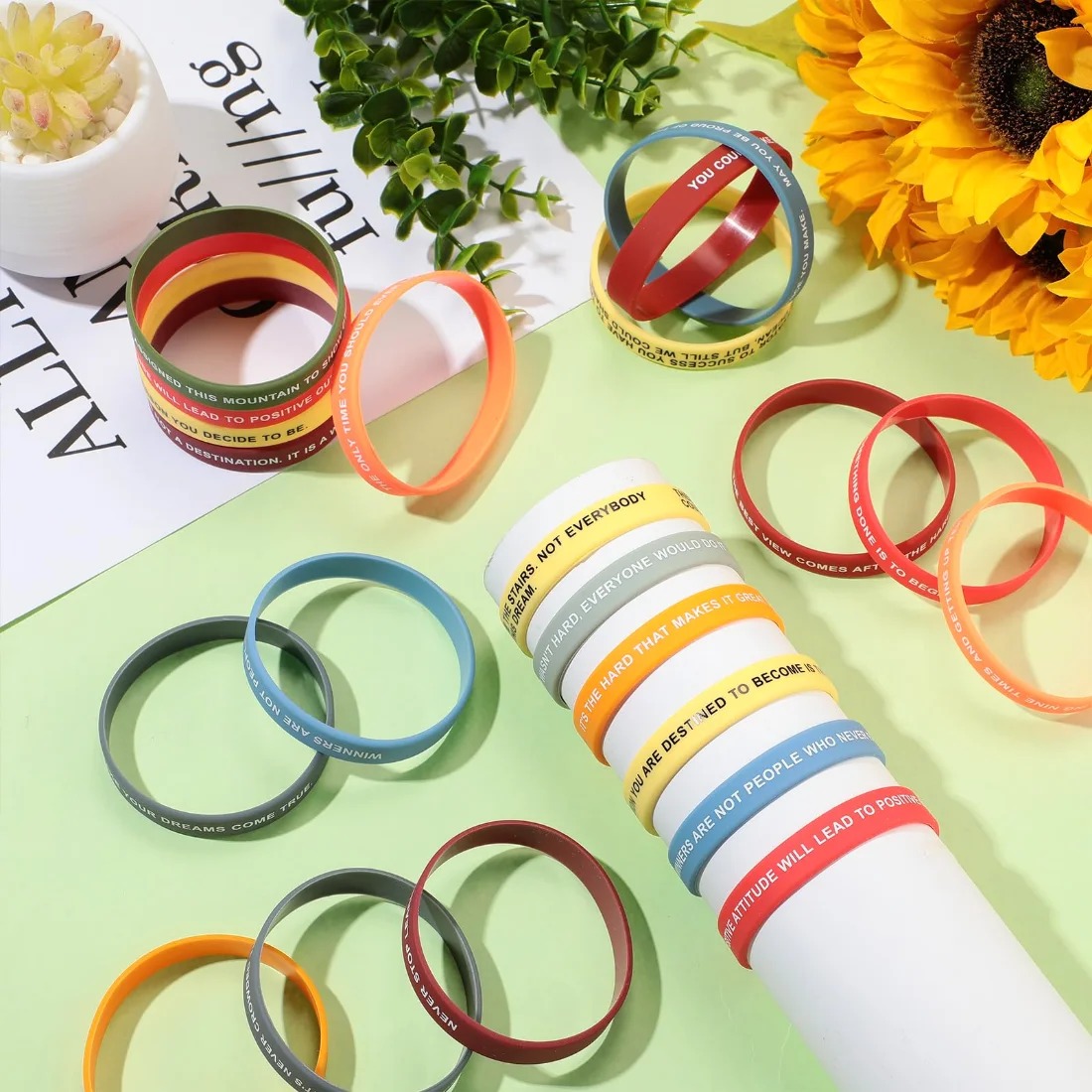 CHENGU Motivational silicone bracelets, view 2