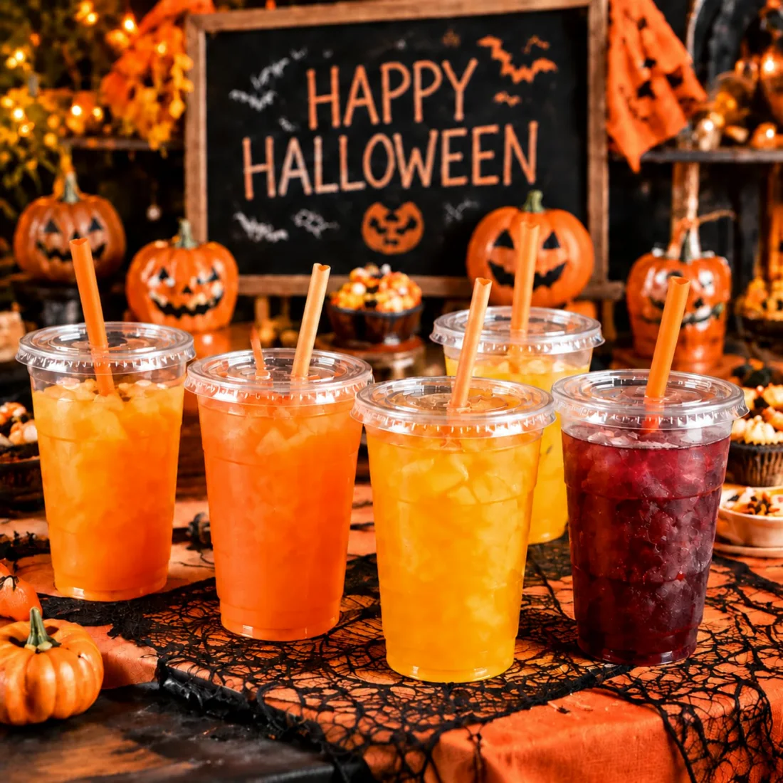 CHENGU Party cups, 100 pcs, Orange, view 2