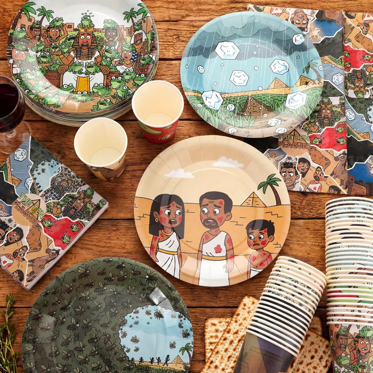 CHENGU Passover 10 plagues tableware set