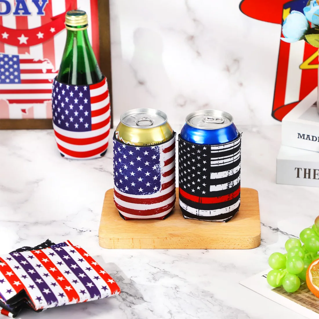 CHENGU Can coolers, 16 to 32 pcs, US Flag, 16 pcs, view 2