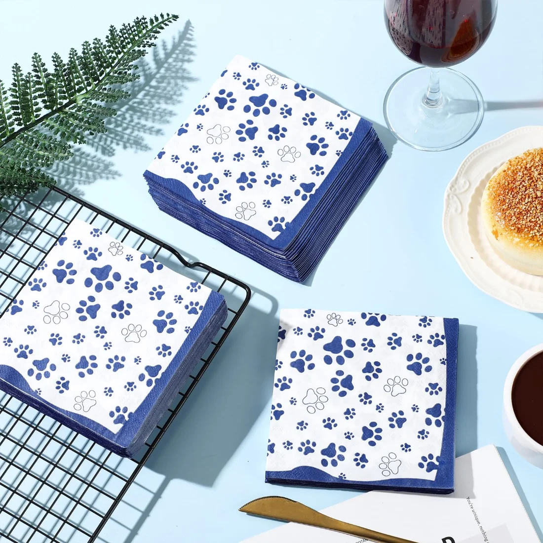 CHENGU Napkins and tableware, Blue, view 2