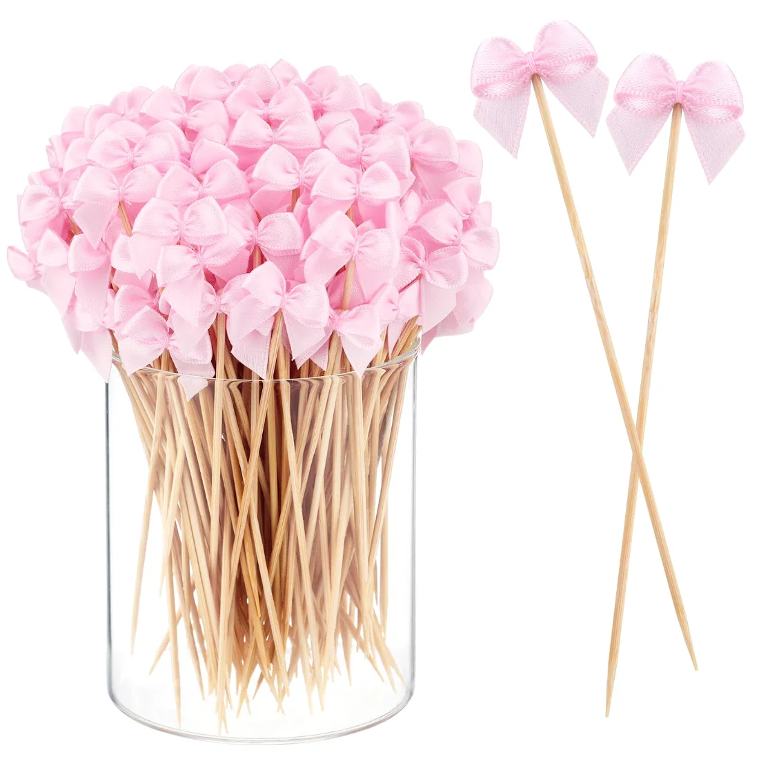 CHENGU Cocktail picks, 200 pcs, Pink, Bow, view 4