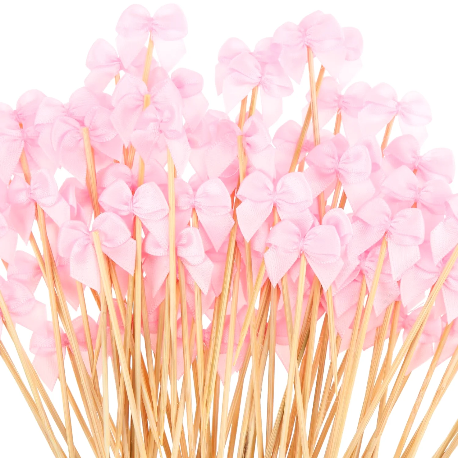 CHENGU Cocktail picks, 200 pcs, Pink, Bow