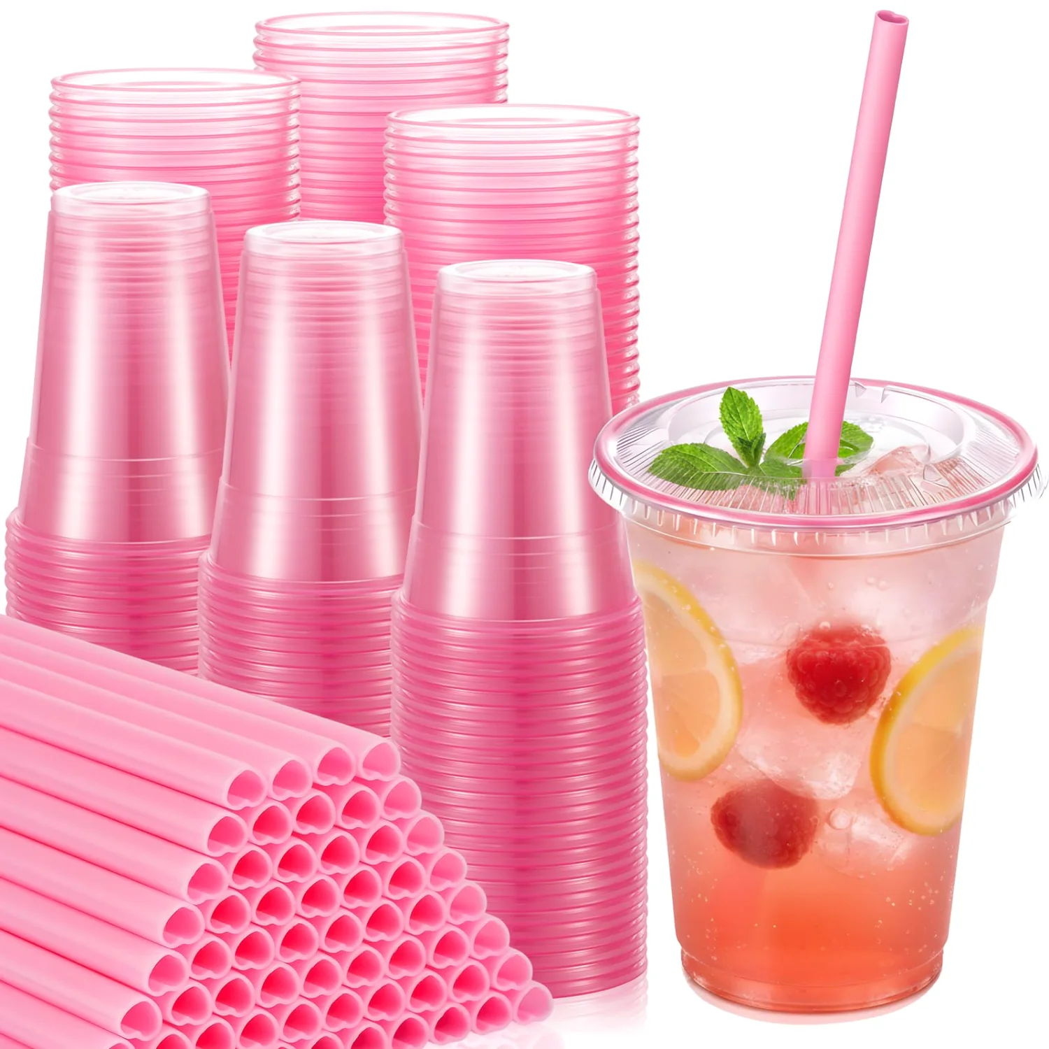 CHENGU Party cups, 100 pcs, Pink