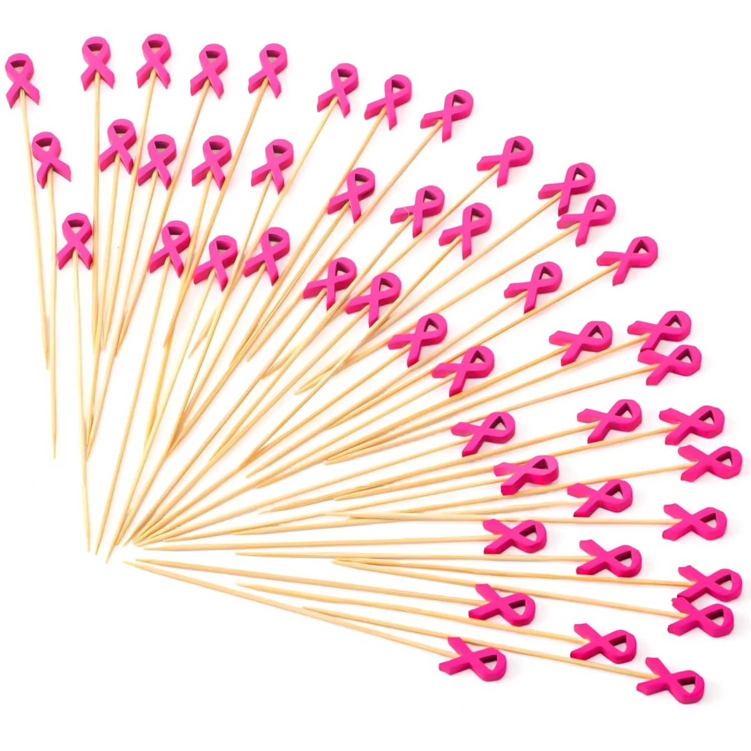 CHENGU Pink ribbon cocktail picks