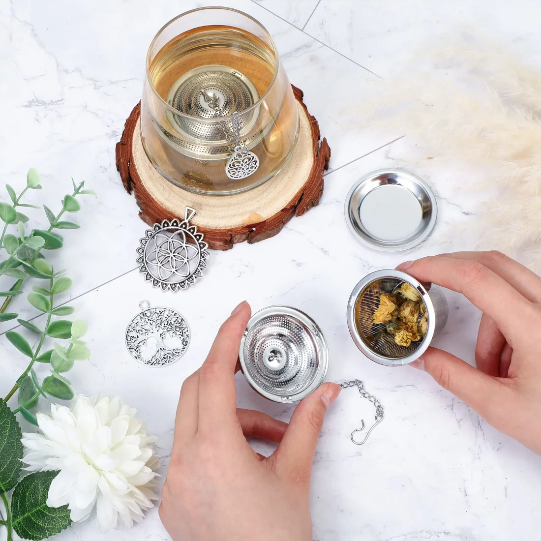 CHENGU Stainless steel tea infusers, Plant, view 2