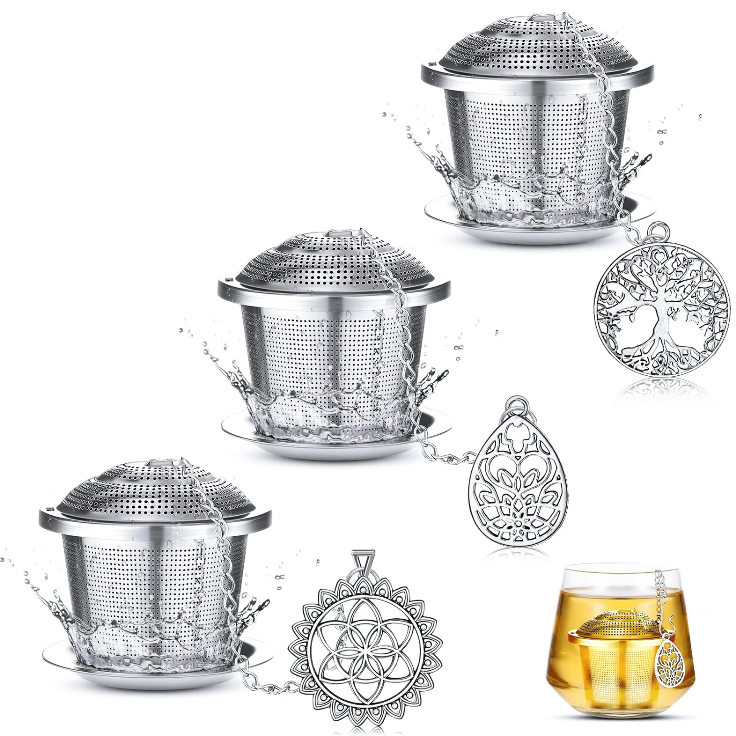 CHENGU Stainless steel tea infusers, Plant