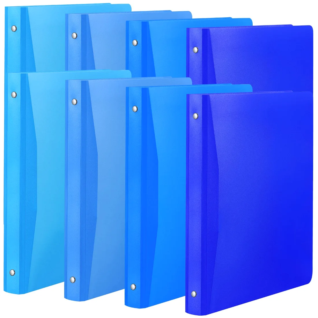 CHENGU Plastic 3-ring binders with pocket, Blue, 0.79 inches, 12 pcs, view 2