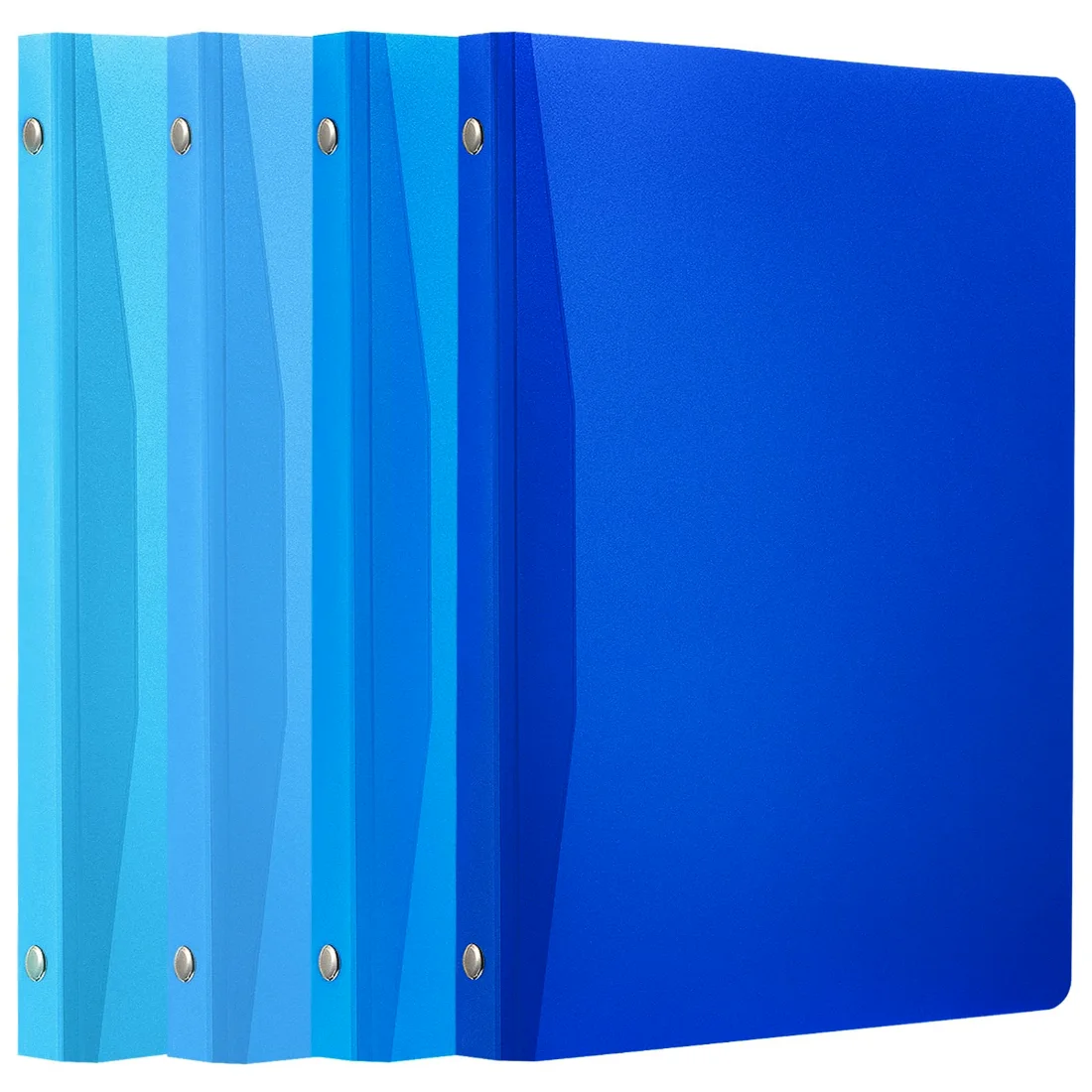 CHENGU Plastic 3-ring binders with pocket, Blue, 1 inch, 4 pcs, view 2