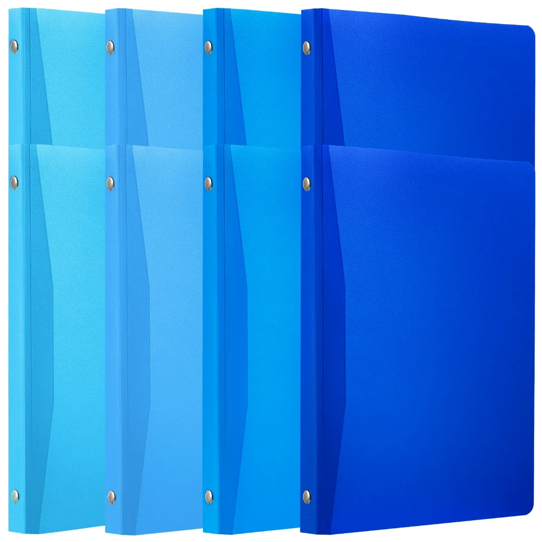 CHENGU Plastic 3-ring binders with pocket, Blue Color, 0.79 inches, 8 pcs, view 2