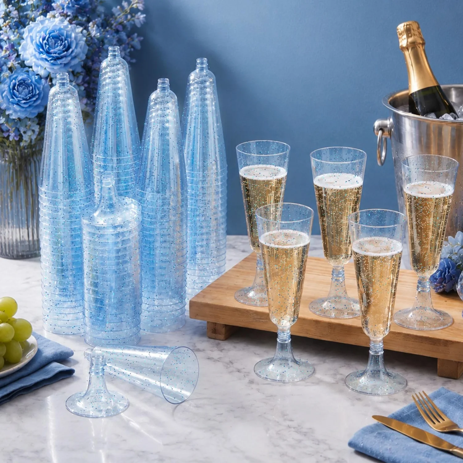CHENGU Champagne flutes, Blue