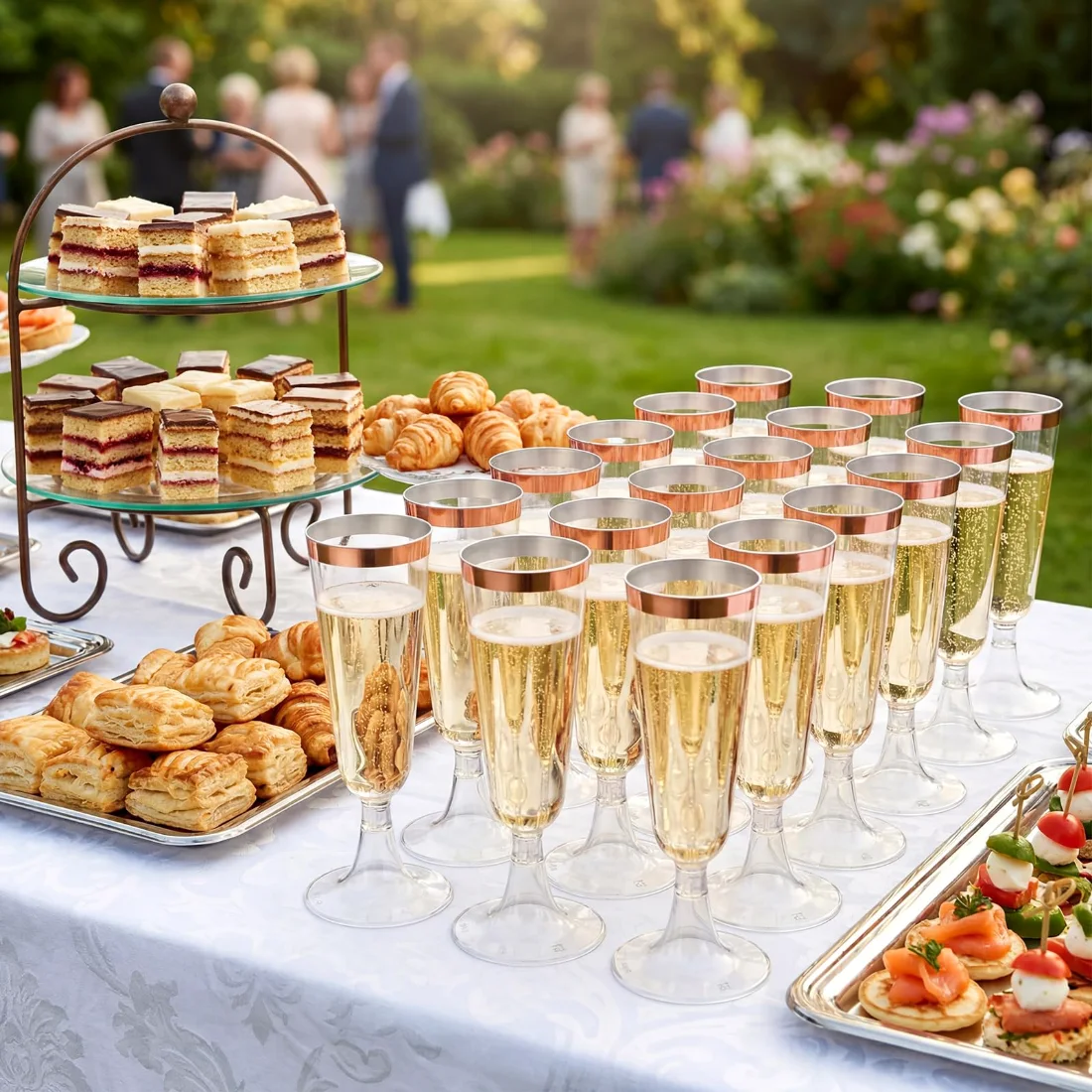 CHENGU Champagne flutes, Rose Gold, view 2