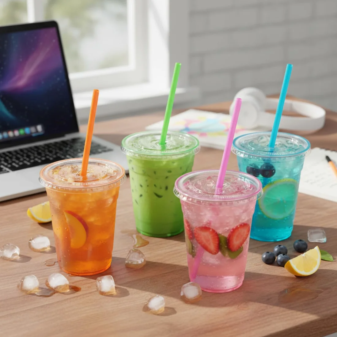 CHENGU Party cups, 100 pcs, Multicolor, view 2