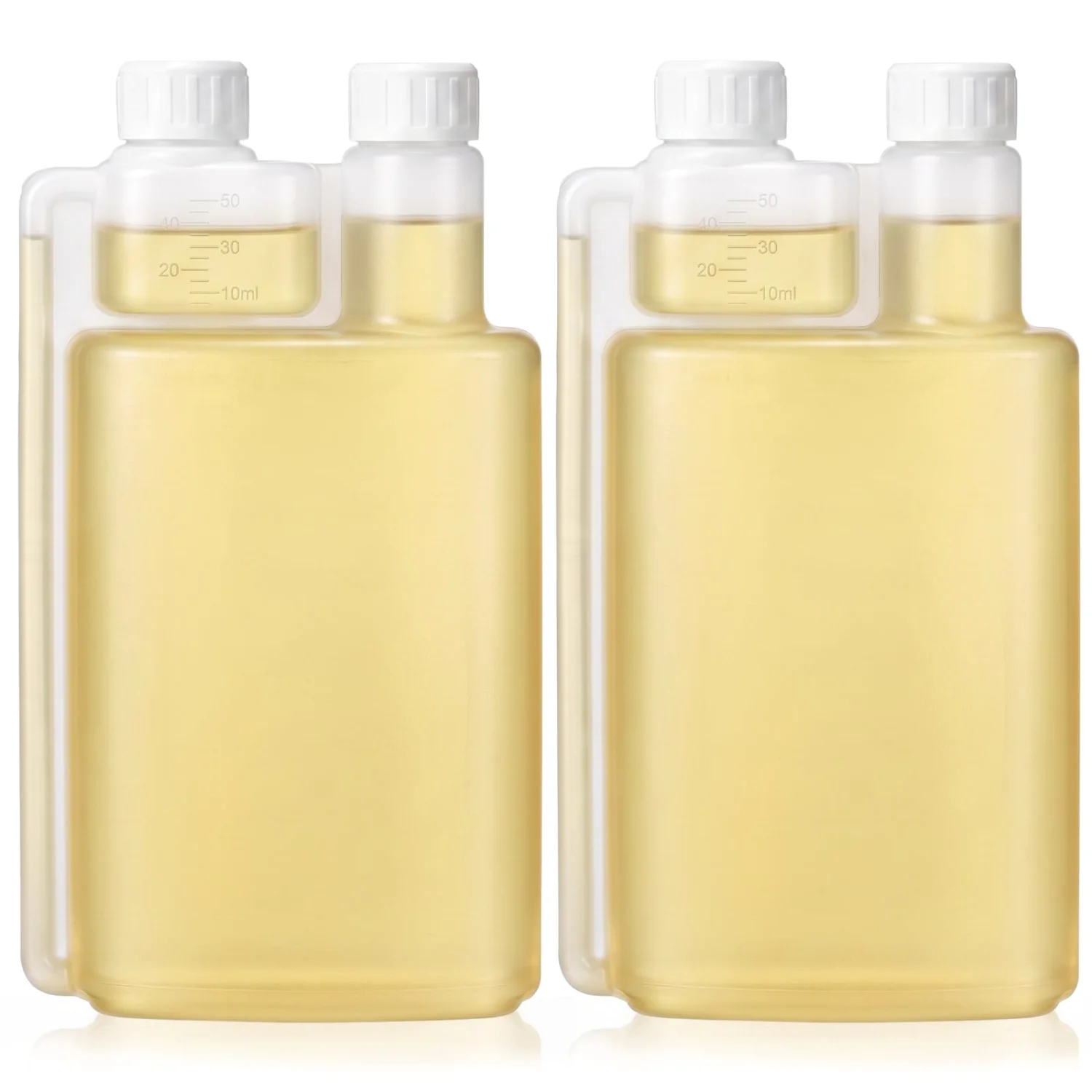 CHENGU Plastic flasks with shot glass, 33.8 Oz, 1.69 oz, 2 pcs