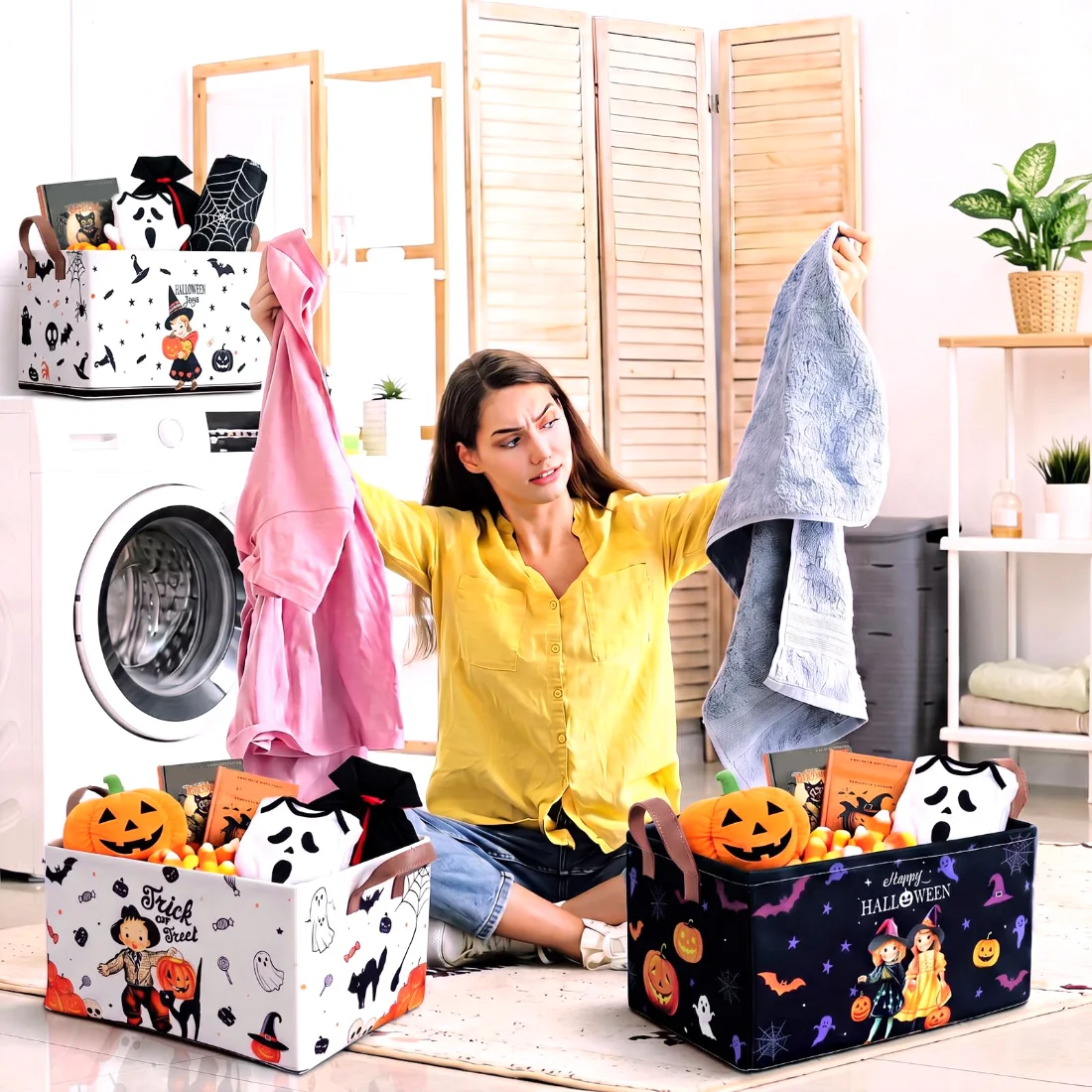 CHENGU Collapsible holiday storage bins, Trick-or-treat, 6 pcs, view 3