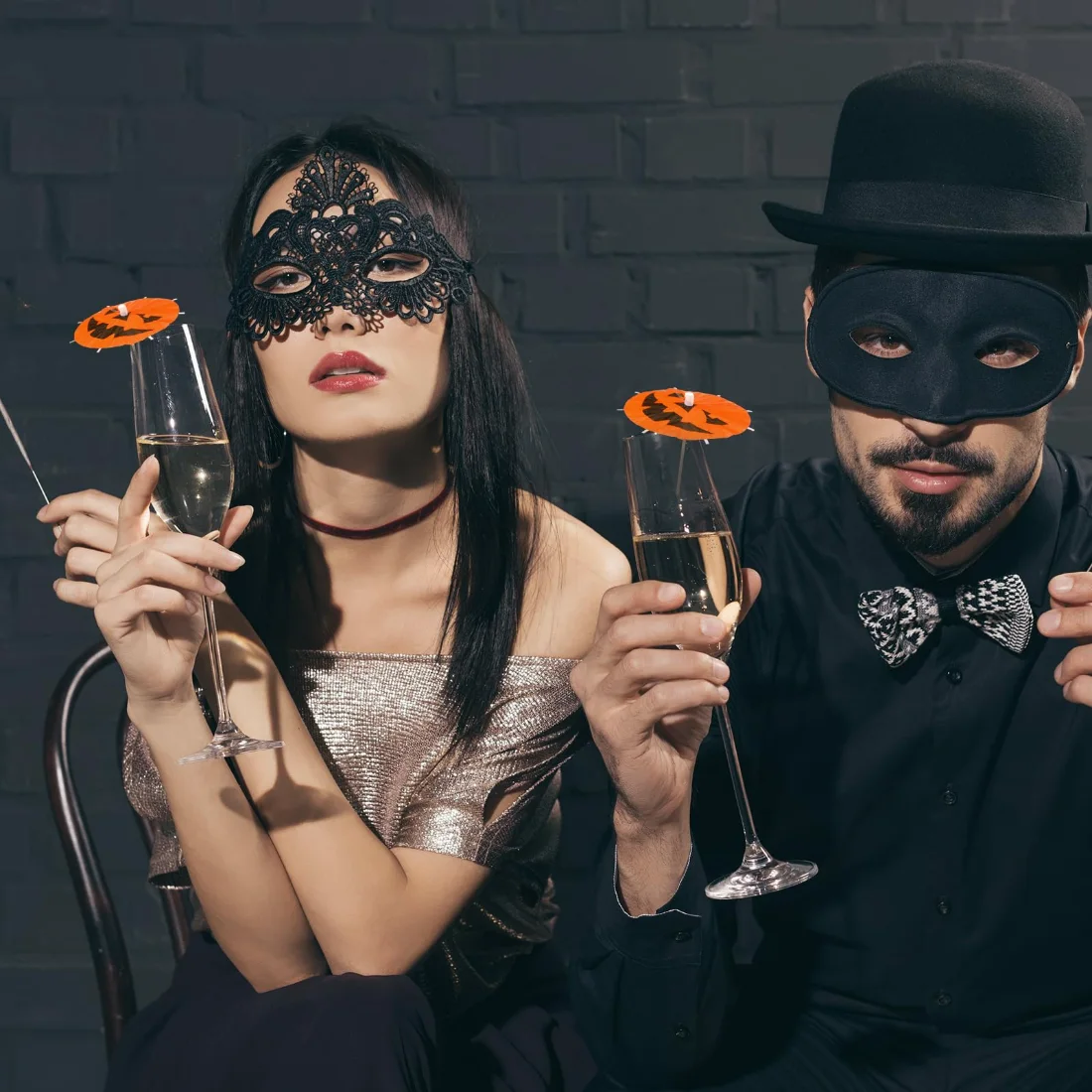 CHENGU Pumpkin cocktail umbrella picks, view 5