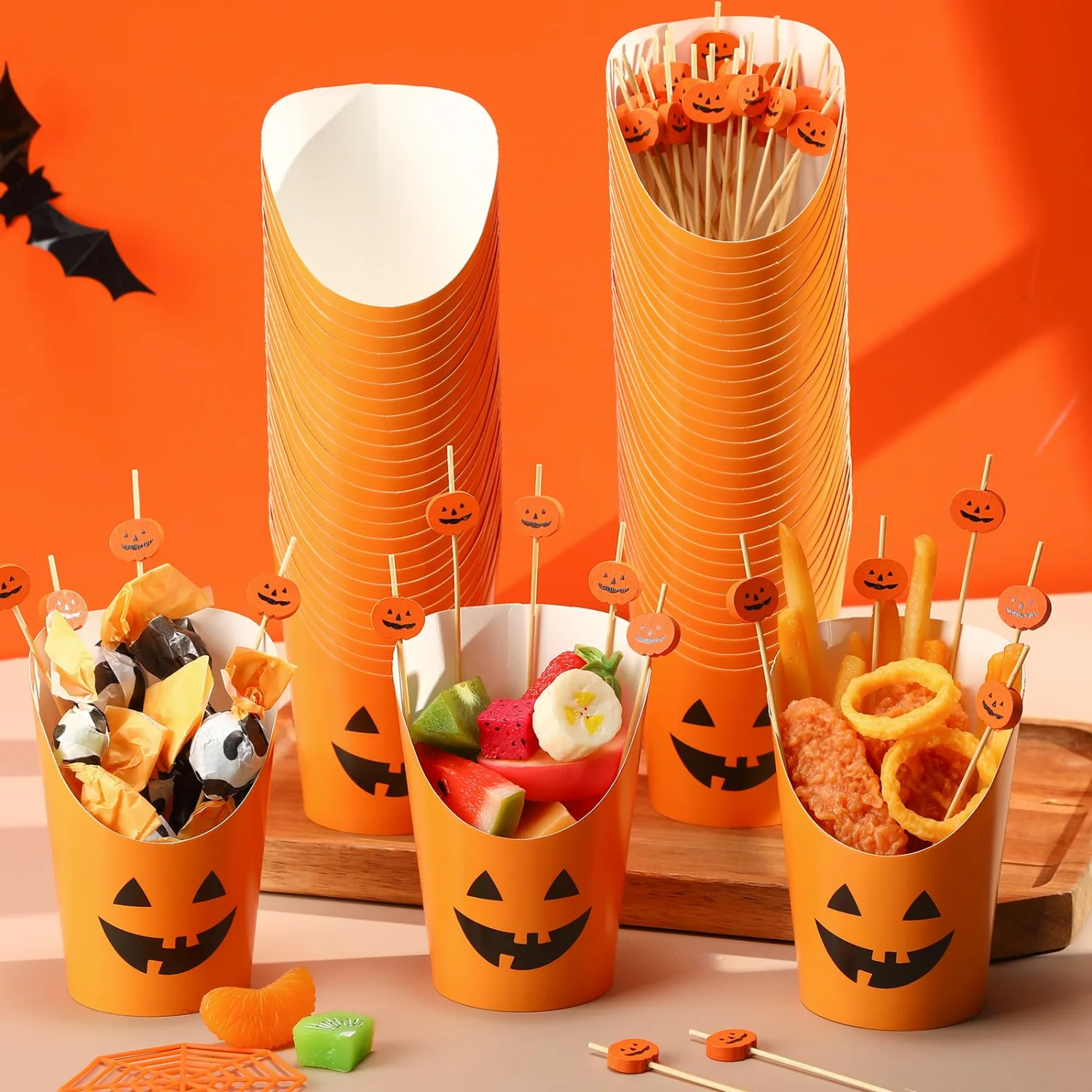 CHENGU Party cups, 260 pcs, Pumpkin