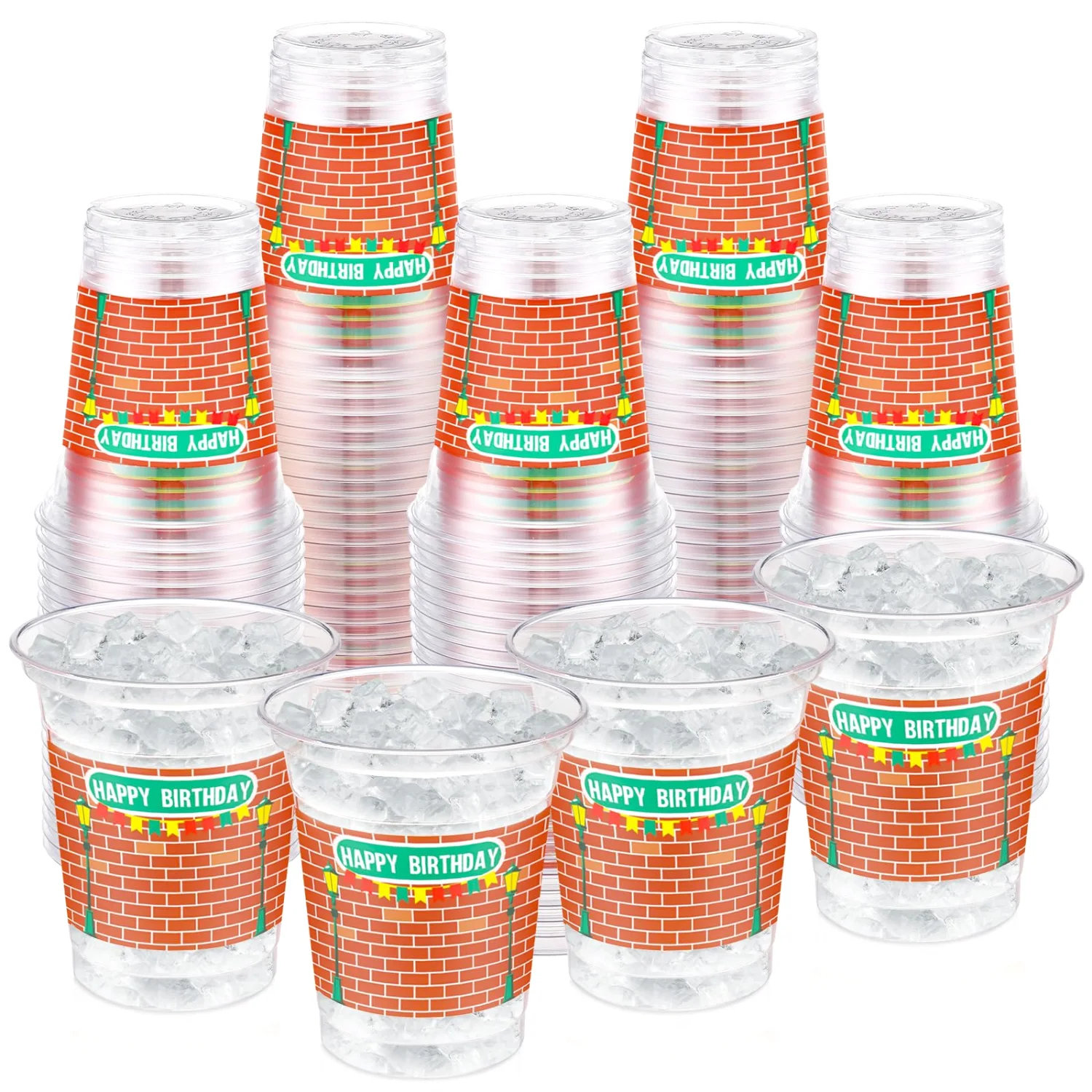 CHENGU Themed disposable party cups, Cartoon Street