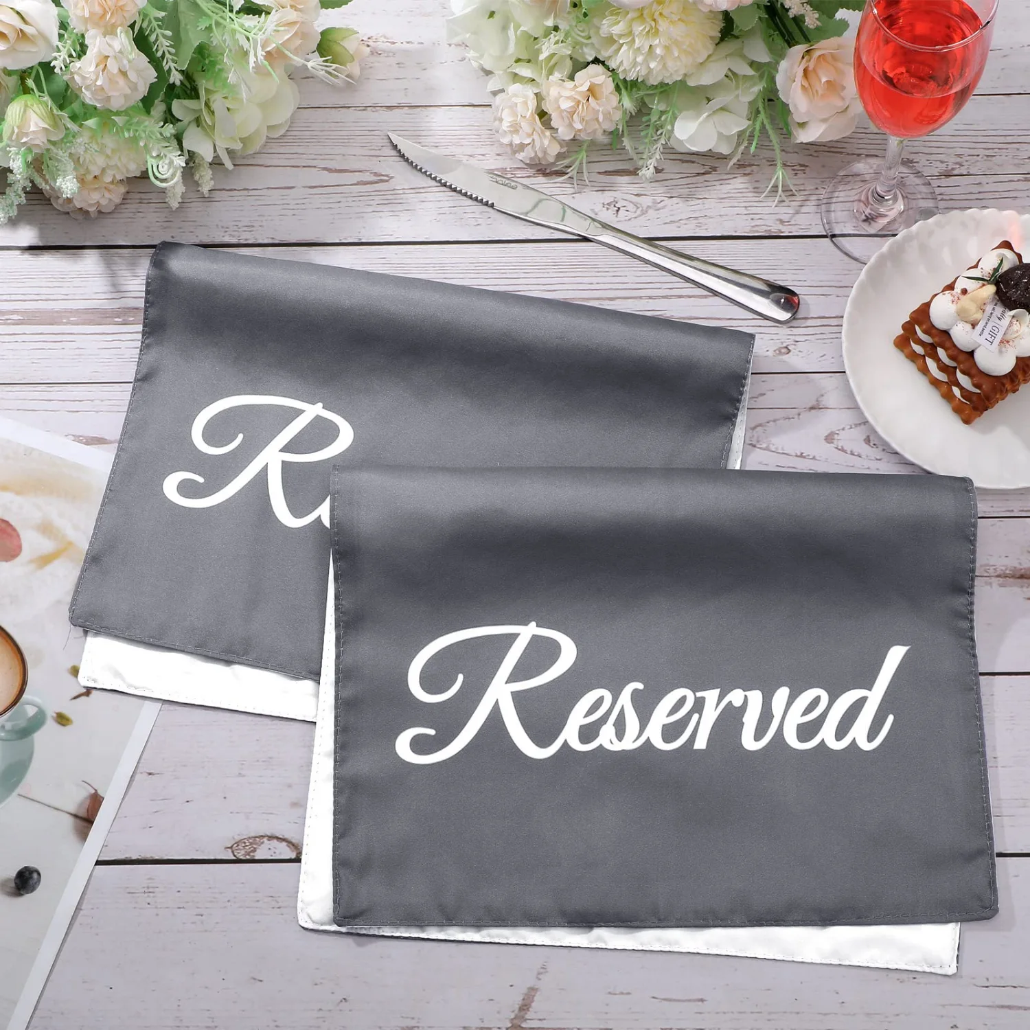 CHENGU Signs and place cards, 10 pcs, Grey