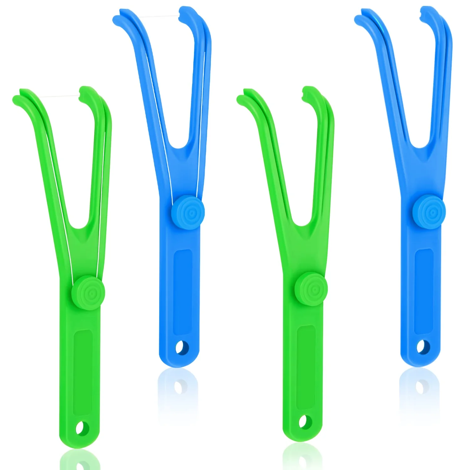 CHENGU Reusable dental floss holders, Blue, Green, 4 pcs