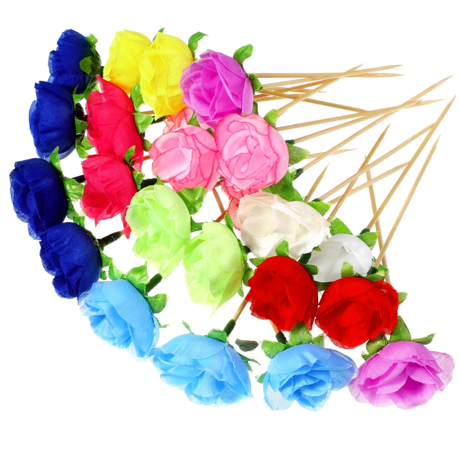 CHENGU Flower cocktail picks, Rose Flower