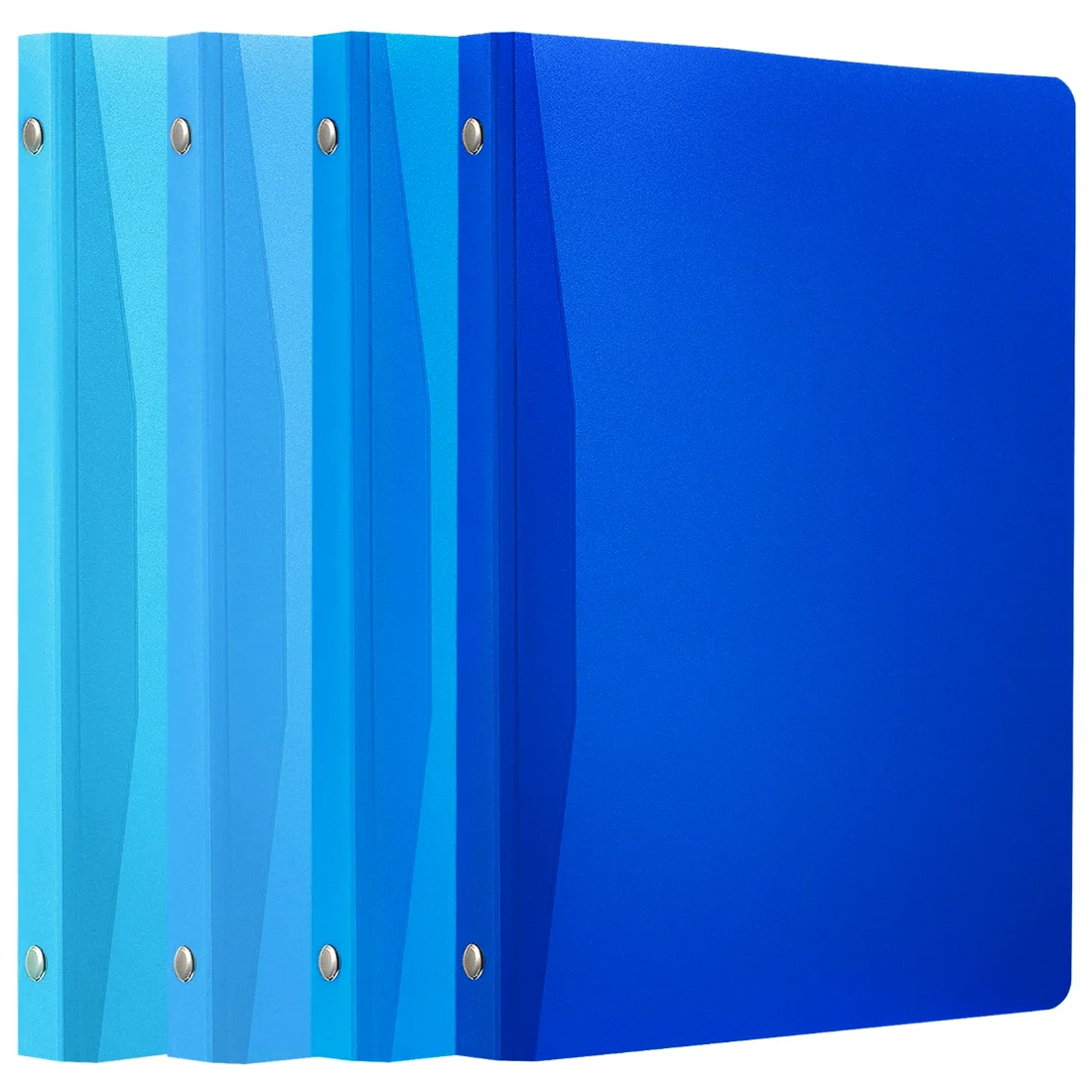 CHENGU Plastic 3-ring binders with pocket, Blue Color, 1 inches, 4 pcs, view 3