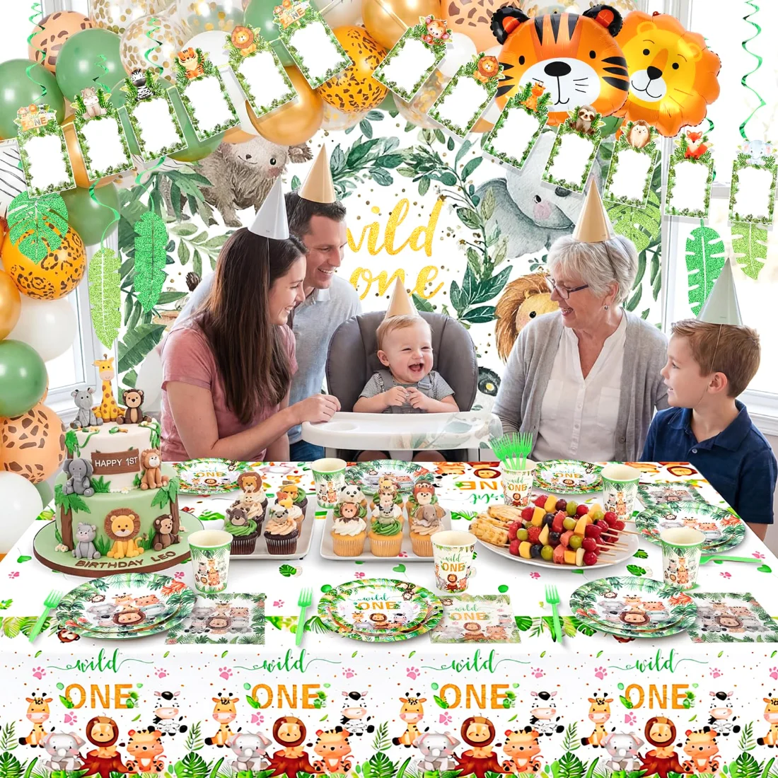 CHENGU Safari birthday decorations set, view 3