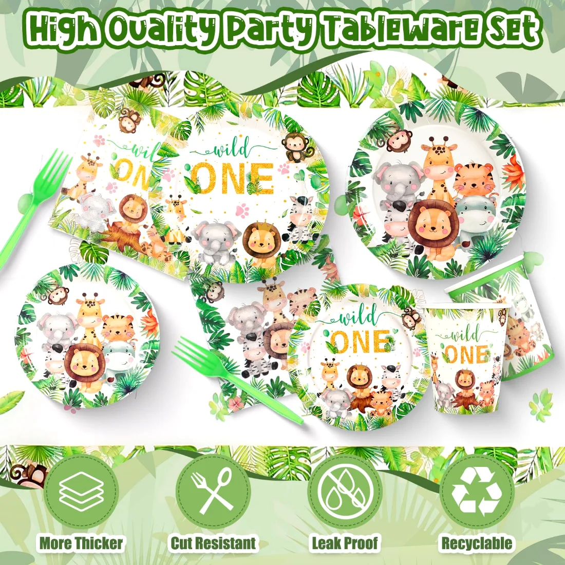 CHENGU Safari birthday decorations set, view 4