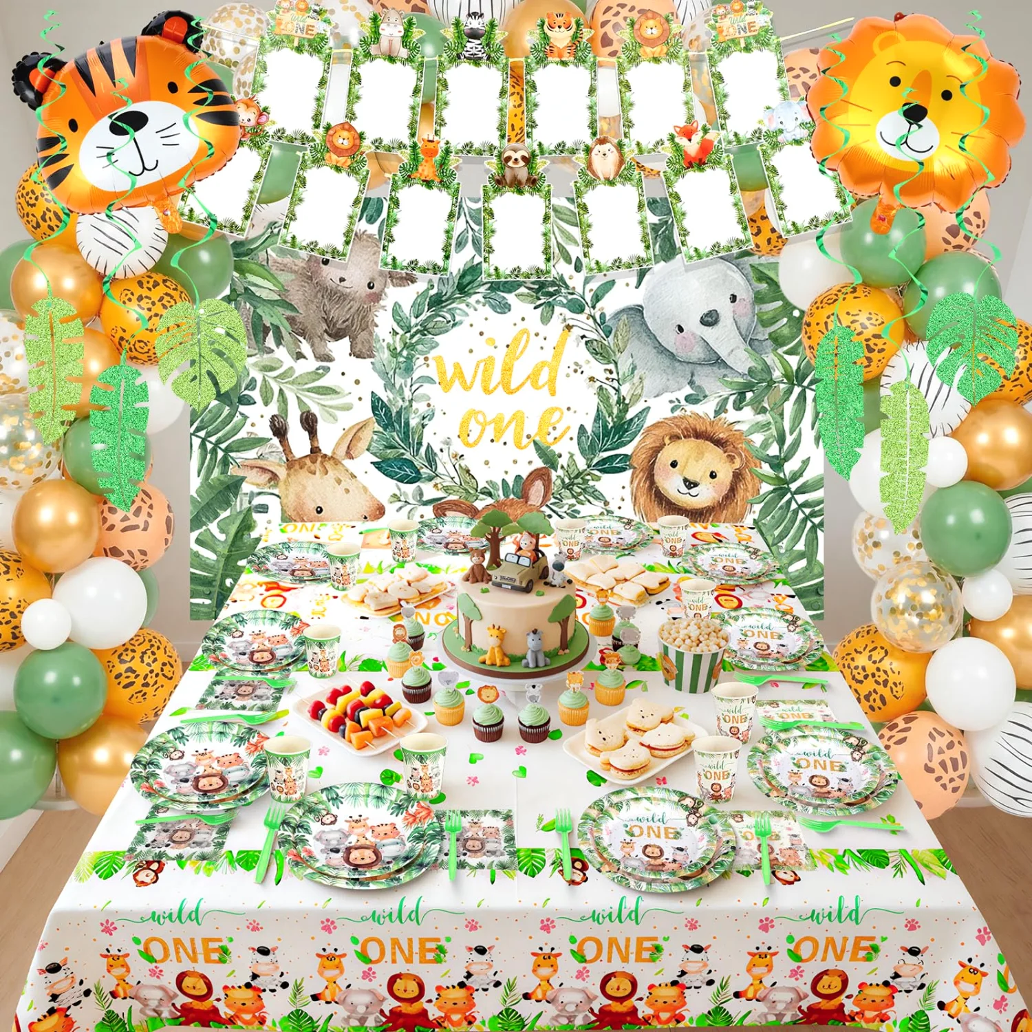 CHENGU Safari birthday decorations set