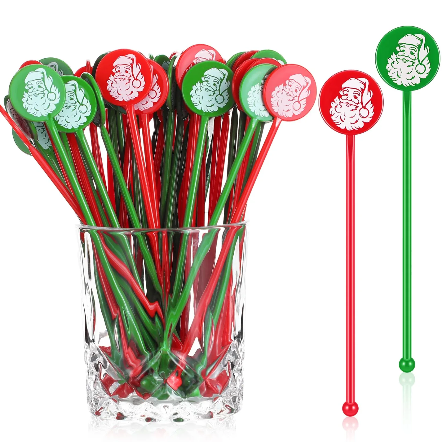 CHENGU Christmas drink stirrers, Santa Claus