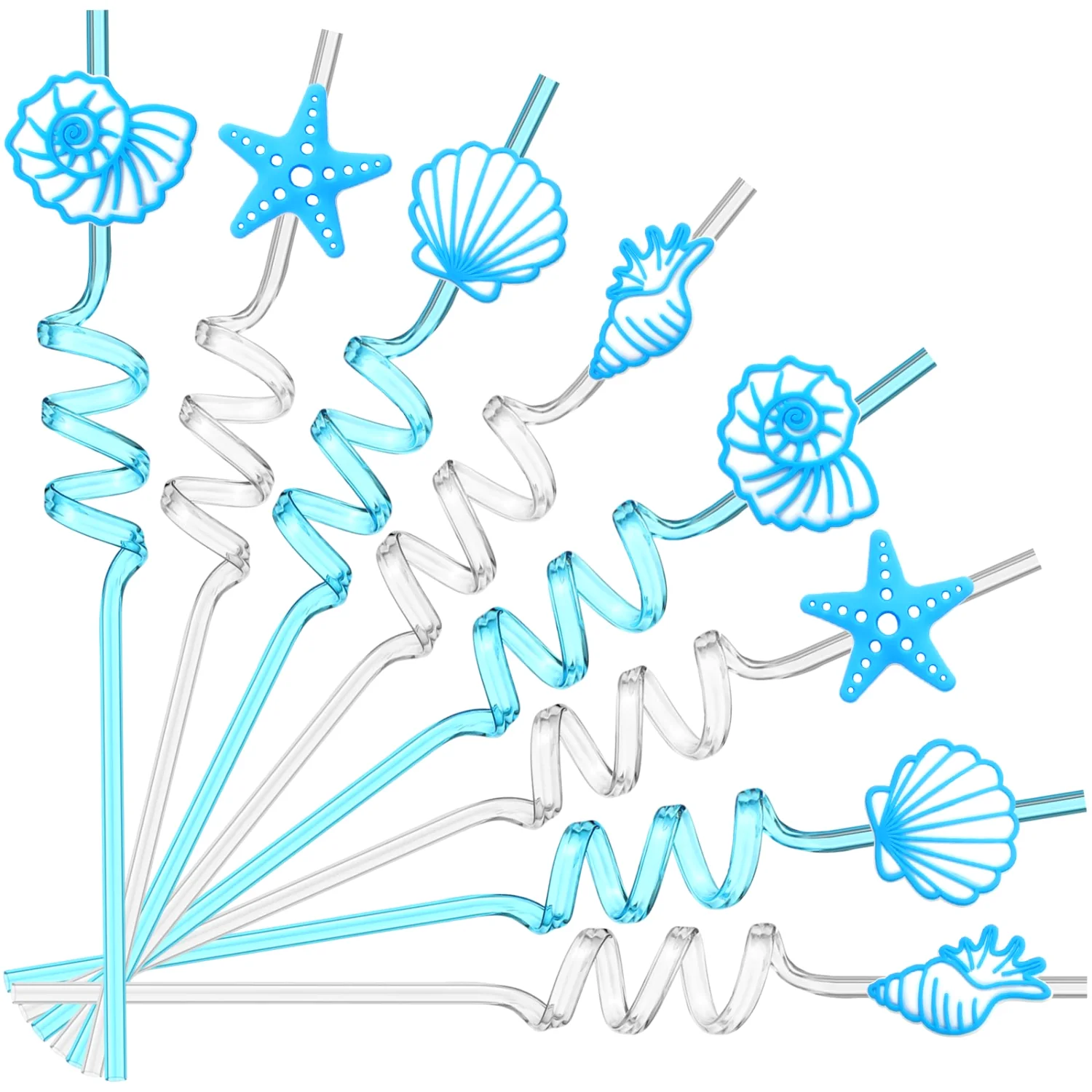 CHENGU Seashell starfish spiral straws
