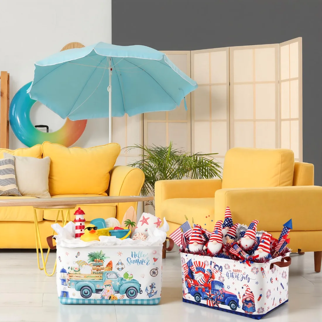 CHENGU Collapsible holiday storage bins, Retro, 12 pcs, view 3