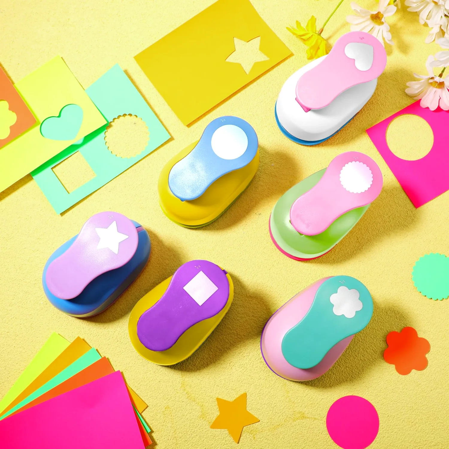 CHENGU Shaped craft hole punches, 2 Inch, Multiple styles, 16 pcs
