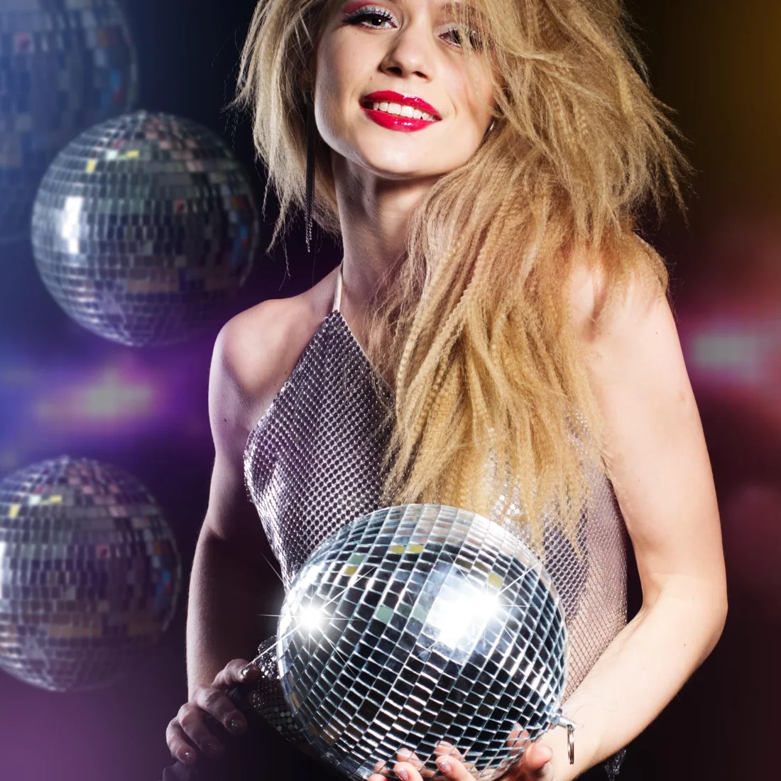CHENGU Silver disco ball set, 6 Inch, view 5