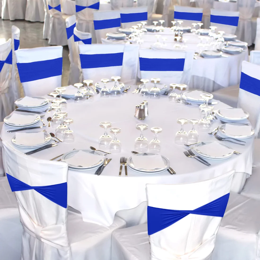 CHENGU Spandex chair sashes, Blue, view 3