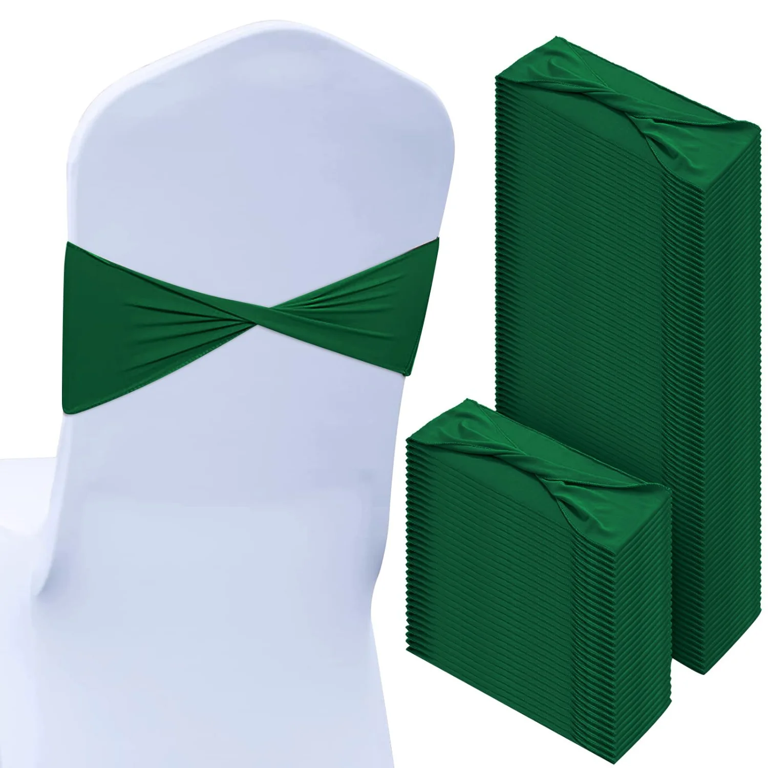 CHENGU Spandex chair sashes, Dark Green