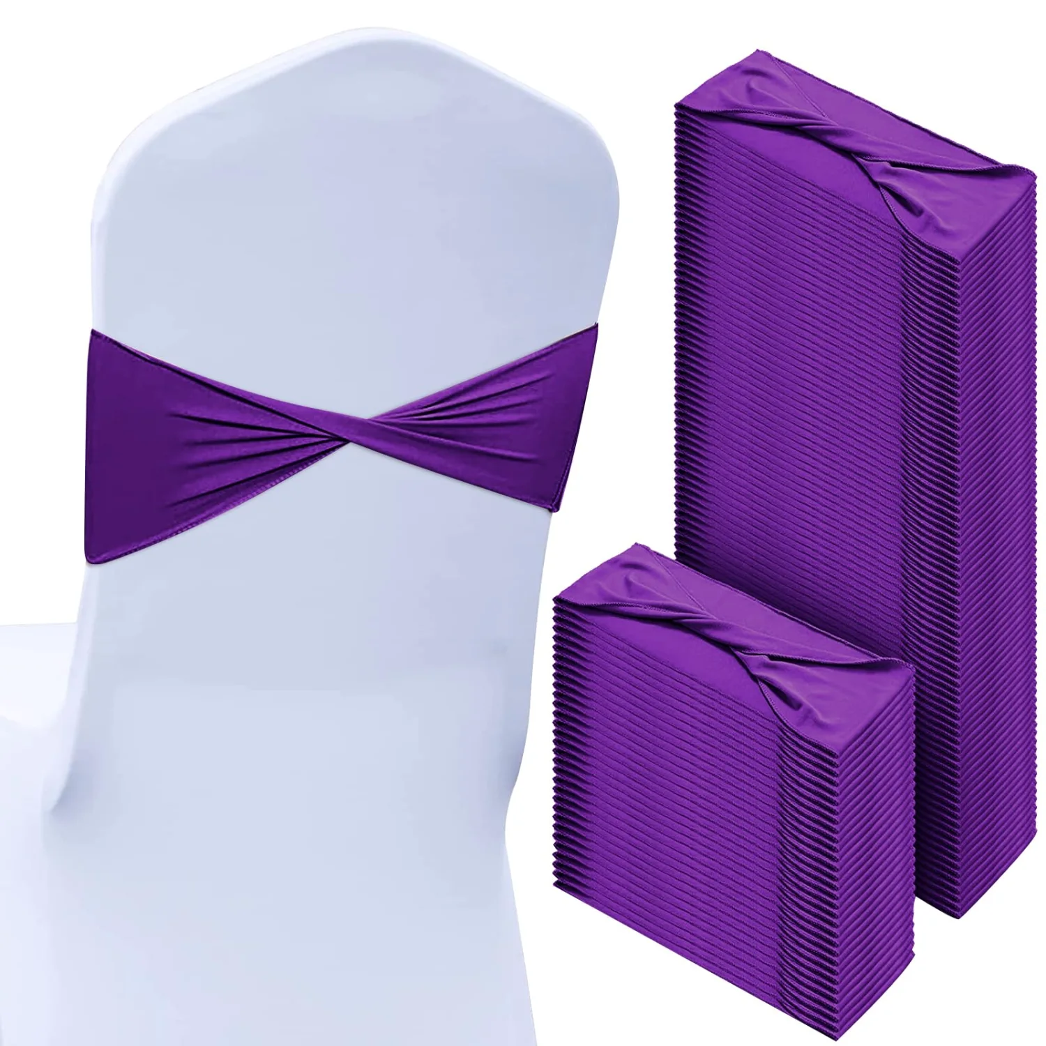 CHENGU Spandex chair sashes, Dark Violet
