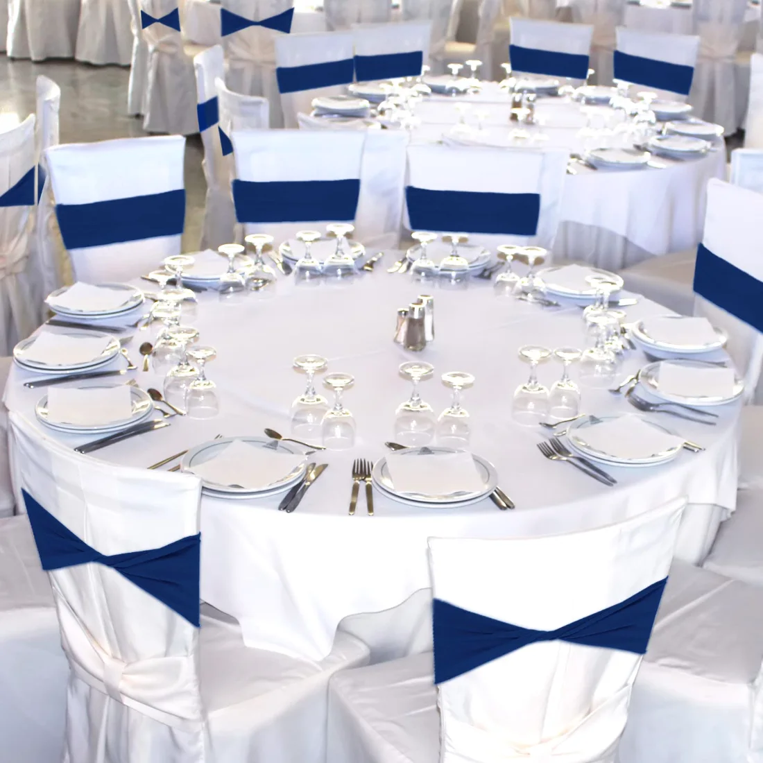 CHENGU Spandex chair sashes, Deep Blue, view 2