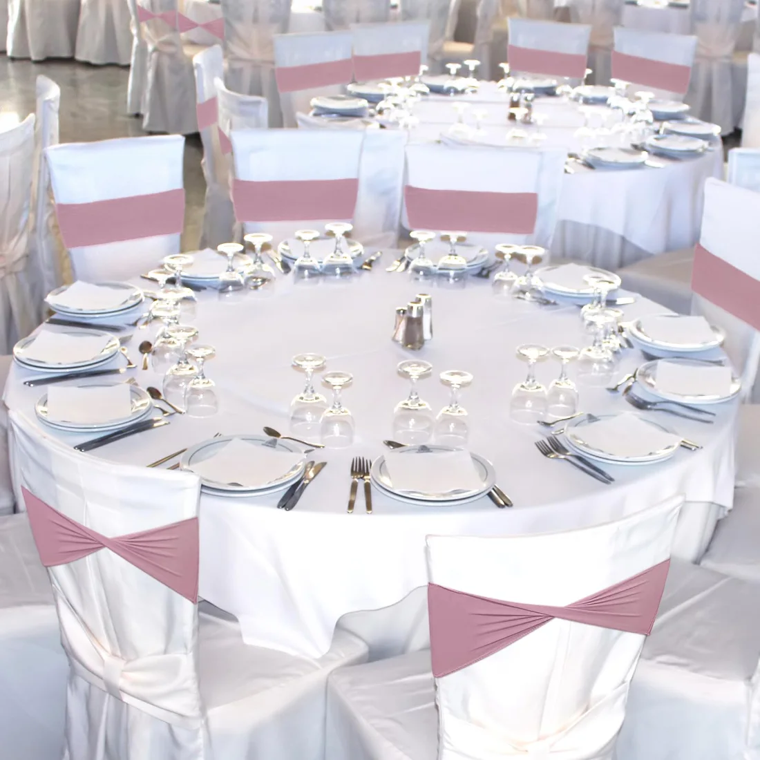 CHENGU Spandex chair sashes, Dusty Pink, view 2