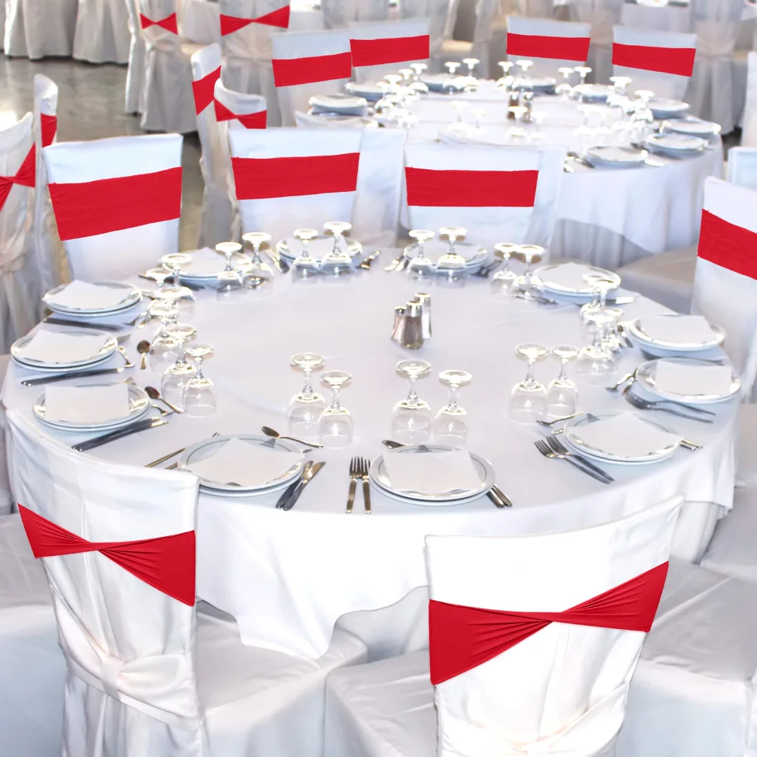 CHENGU Spandex chair sashes, Red, view 3