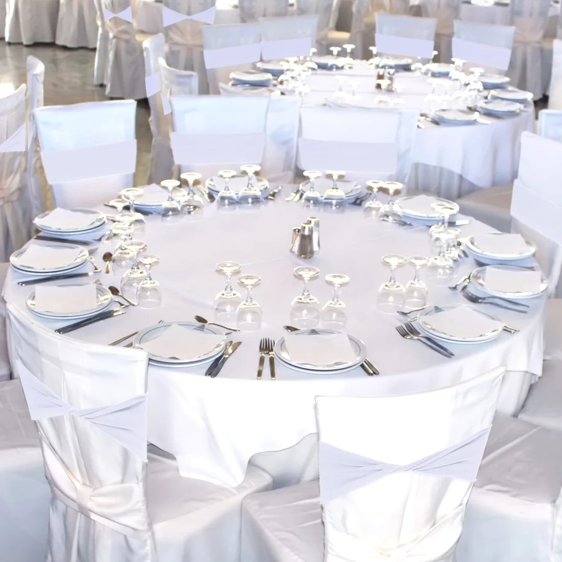 CHENGU Spandex chair sashes, White, view 2