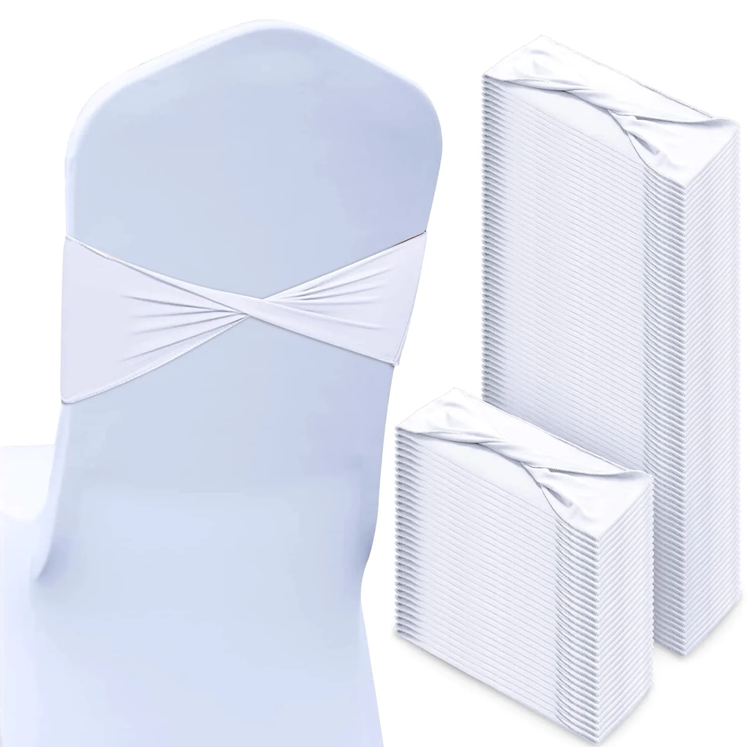CHENGU Spandex chair sashes, White