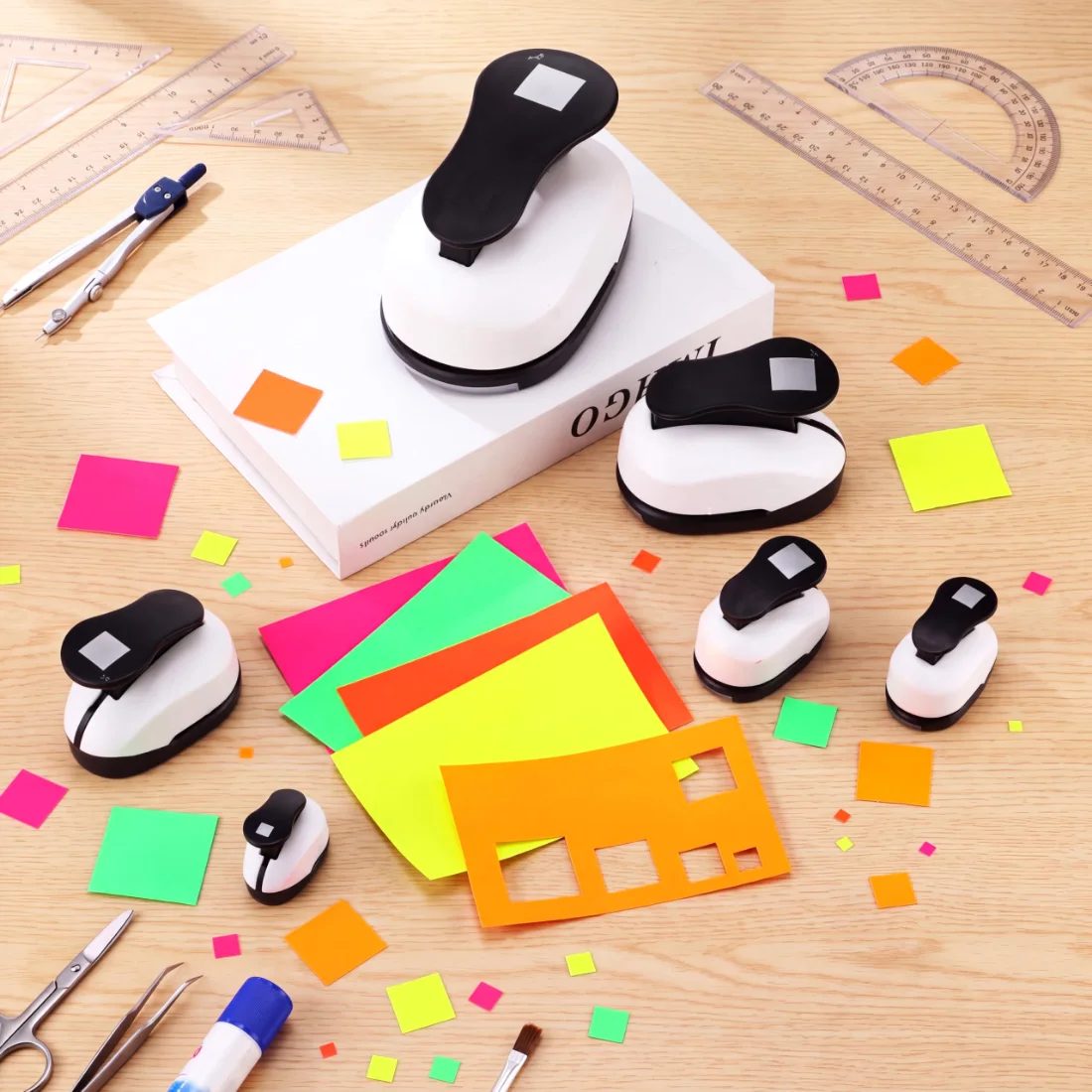 CHENGU Hole punches, Black, Square, view 3