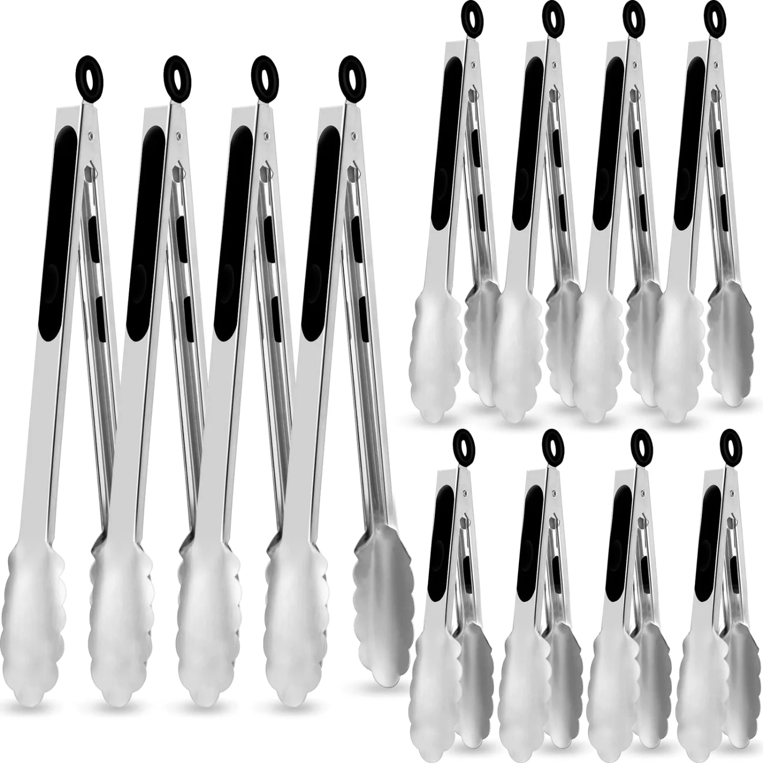 CHENGU Tongs and skewers, Black, 7/9/12inches